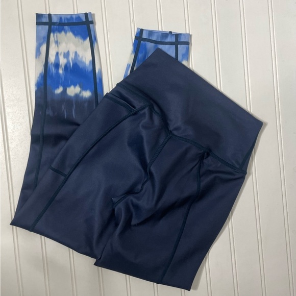 SWEATY BETTY Super Sculpt 7/8 Leggings in Navy Blue Ink Print XXS 828 - Picture 3 of 6